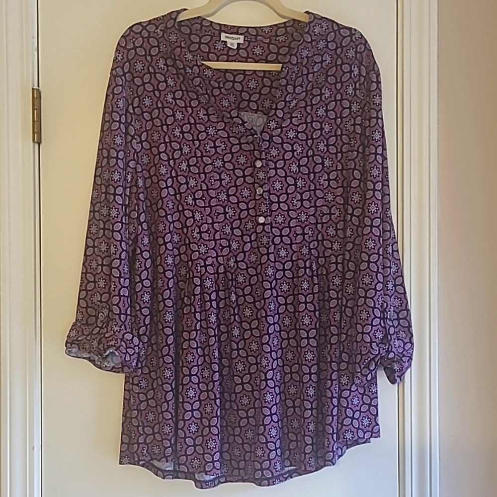 Women's Patterned Blouse, Westport Brand, 3X